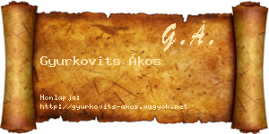 Gyurkovits Ákos névjegykártya